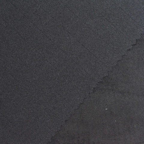 Polyester Stretch Faux Suede Fabric, 310 gsm, 154 cm — Black