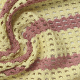 Light Yellow Horizontal-Stripe Chunky Knit, Cotton-Poly — photo 3
