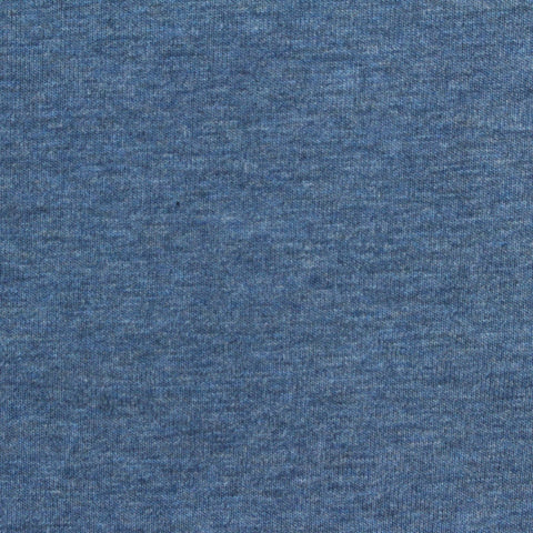 Blue Marl Rib Knit, Cotton-Poly, 270 gsm