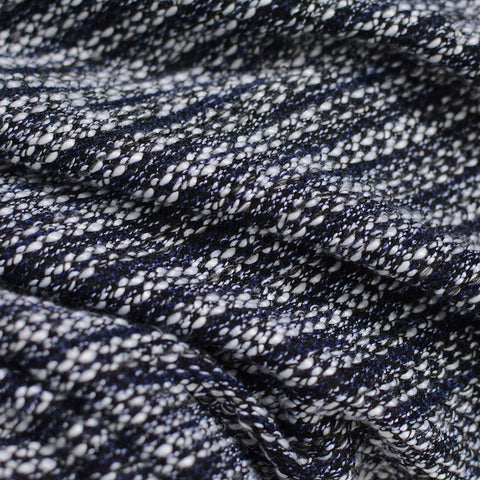 Dark Blue Marl Chunky Knit, Viscose-Poly, 128 gsm