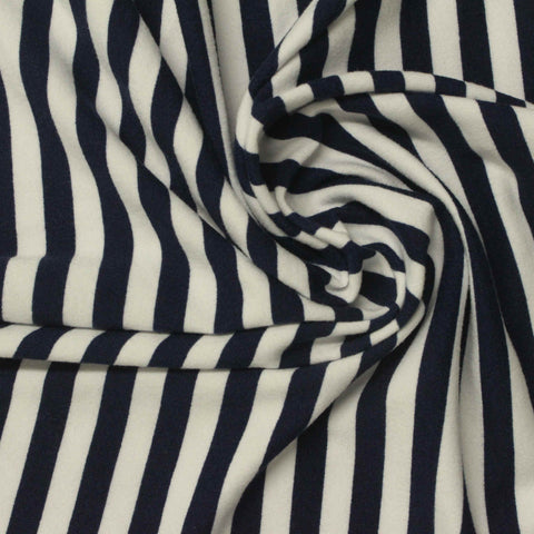 Navy Stripe Milk Silk Knit, Polyester