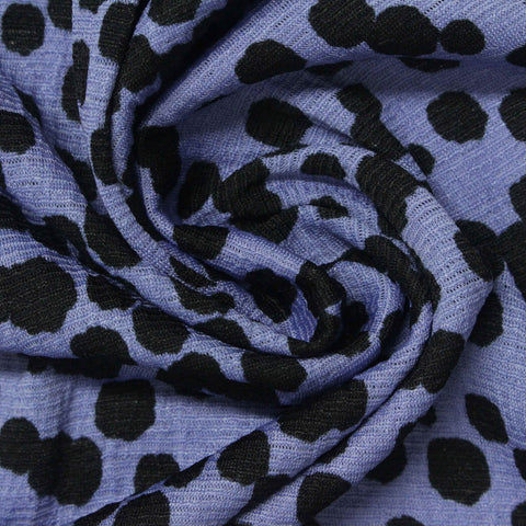 Black Irregular-Animal Print Jersey Knit, Polyester