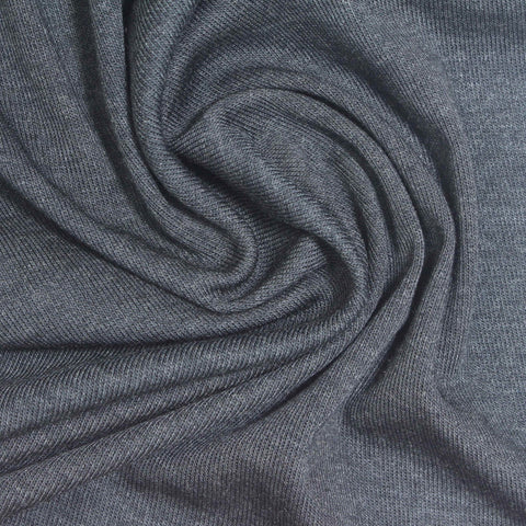 Grey Marl Rib Knit, Modal-Acrylic