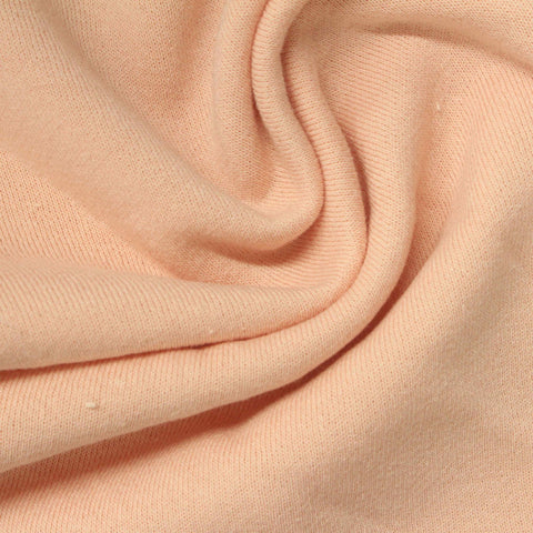 Brushed Cotton Polyester French Terry Fabric, 240 gsm, 173 cm — Beige