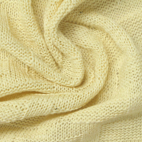Light Yellow Tone-on-Tone Pointelle Knit, Cotton