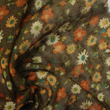 Orange Floral Knit, Polyester — photo 3