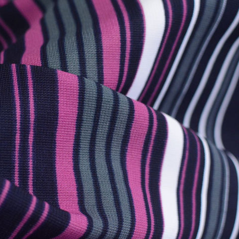 Dark Blue Vertical-Stripe Knit, Polyester