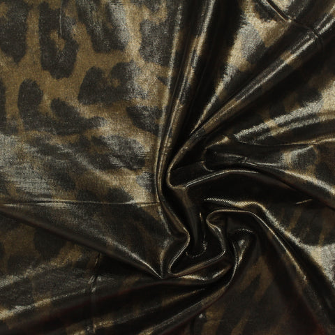 Dark Brown Leopard Knit, Polyester