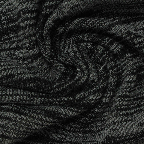 Black Marl Chunky Knit, Polyester, 185 gsm, 170 cm, ref EF-233201