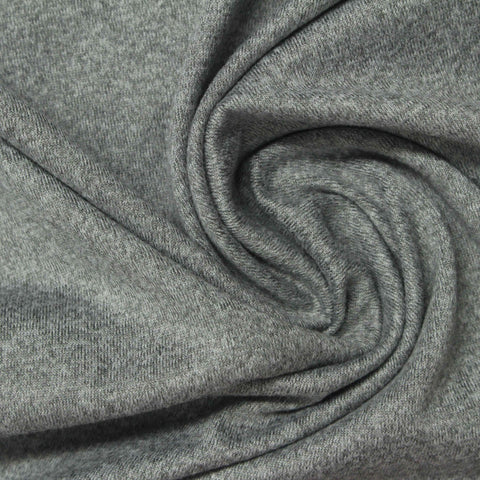 Heather Grey Marl Jersey Knit, Polyester, 160 gsm