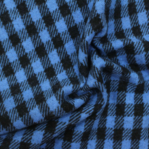 Blue Check Knit, Cotton