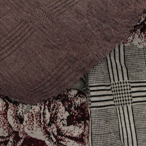 Burgundy Floral Jacquard, Polyester