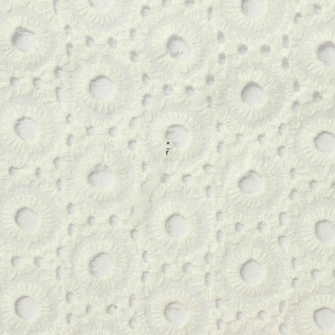 Cream Eyelet Woven, Cotton, 140 gsm
