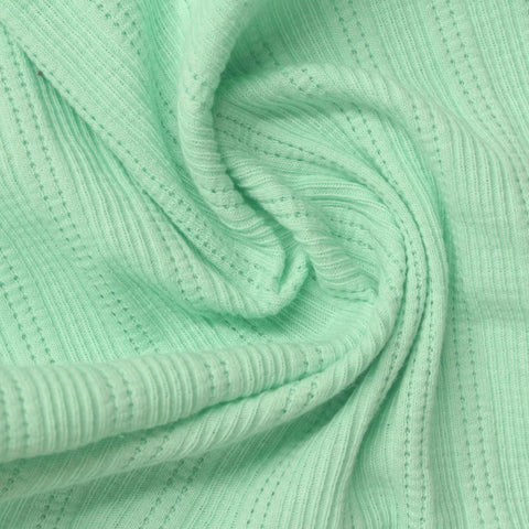 Jacquard Cotton Stretch Rib Knit Fabric, 220 gsm, 145 cm — Green