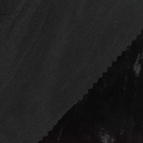 Acetate Polyester Stretch Velvet Fabric, 260 gsm, 148 cm — Black