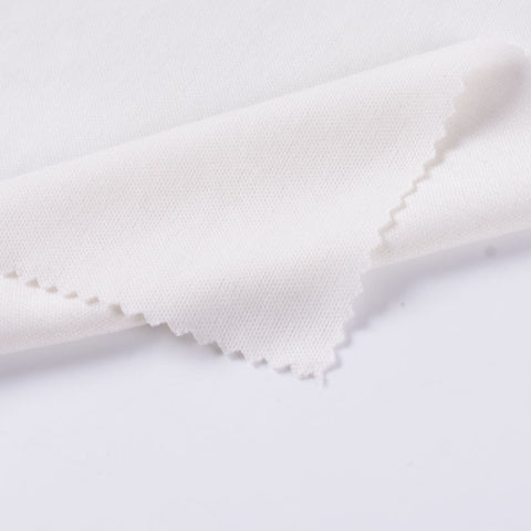 100% Polyester Interlock Knit Fabric, 105 gsm, 165 cm — White