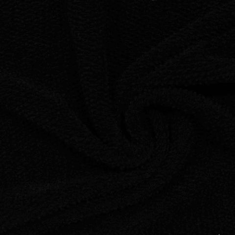 Polyester Stretch Chenille Fabric, 330 gsm, 145 cm — Black