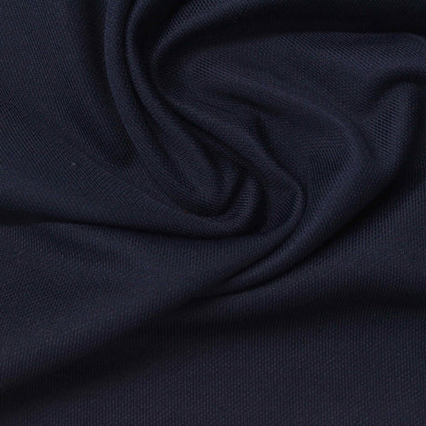 Cotton Nylon Piqué Knit Fabric, 190 gsm, 189 cm — Navy