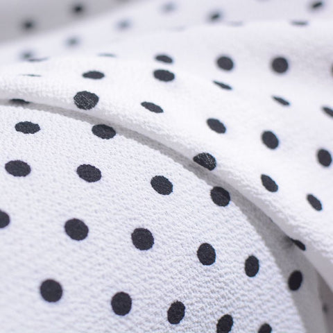 Black Dots Chiffon, Polyester, 125 gsm, 150 cm