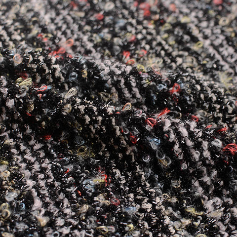 Black Marl Bouclé, Polyester, 280 gsm