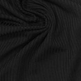 Polyester Stretch Rib Knit Fabric, 210 gsm, 140 cm — Black — photo 3