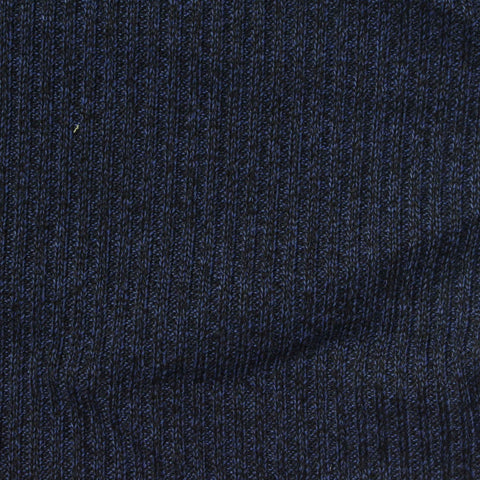 Dark Blue Marl Rib Knit, Polyester, 380 gsm