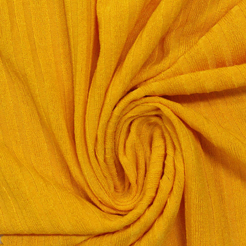 Polyester Stretch Rib Knit Fabric, 158 gsm, 155 cm — Orange