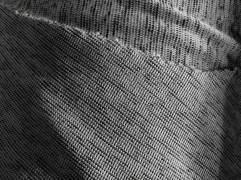Dark Grey Marl Rib Knit, Polyester, 310 gsm, 176 cm