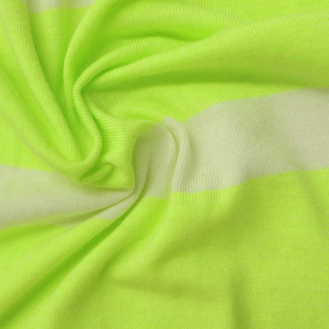 Neon Green Stripes Rib Knit