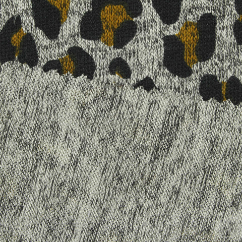 Black Leopard Chunky Knit, Viscose-Poly, 210 gsm