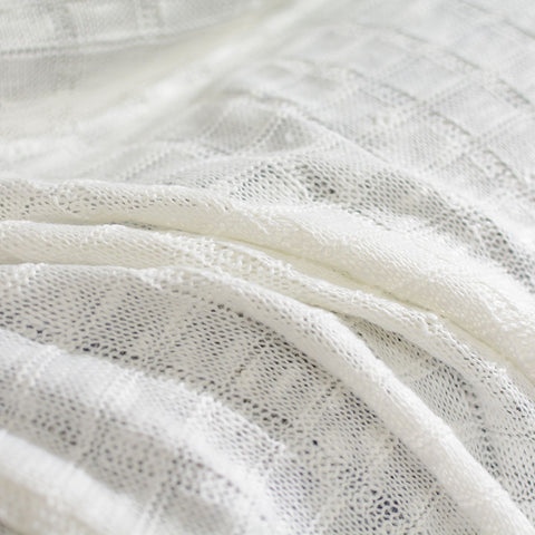 White Grid Jacquard, Polyester, 367 gsm