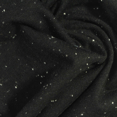 Black Marl Jersey Knit, Cotton, 160 gsm