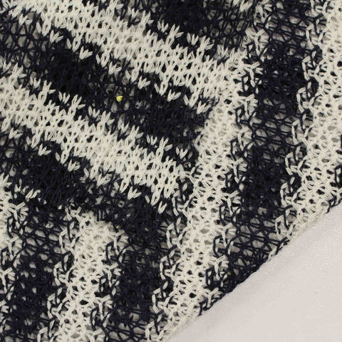 Black Horizontal-Stripe Linen-Look, Poly-Cotton