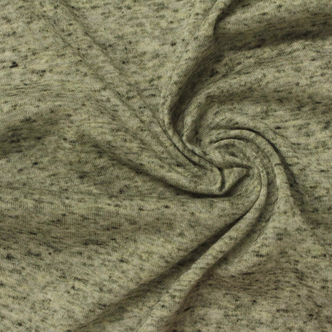 Light Green Marl Jersey Knit, Poly-Cotton, 117 gsm