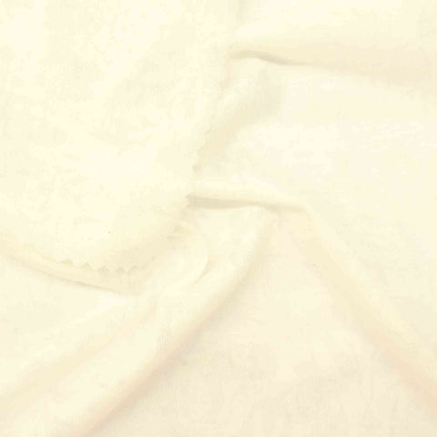 Cream Floral Jacquard, Poly-Viscose, 124 gsm
