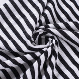 Black Horizontal-Stripe Jersey Knit, Cotton-Modal — photo 3