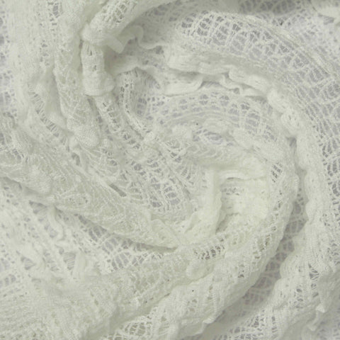 White Textured-Stripe Lace, Nylon