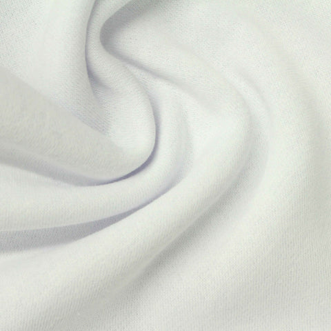 Brushed Cotton Polyester French Terry Fabric, 310 gsm, 170 cm — White