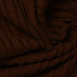 Brushed Polyester Stretch Rib Knit Fabric, 240 gsm, 155 cm — Brown — photo 3