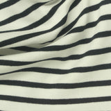 Dark Grey Horizontal-Stripe Scuba Knit, Poly-Cotton — photo 3