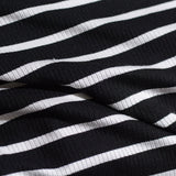 Black Horizontal-Stripe Chunky Knit, Cotton — photo 3