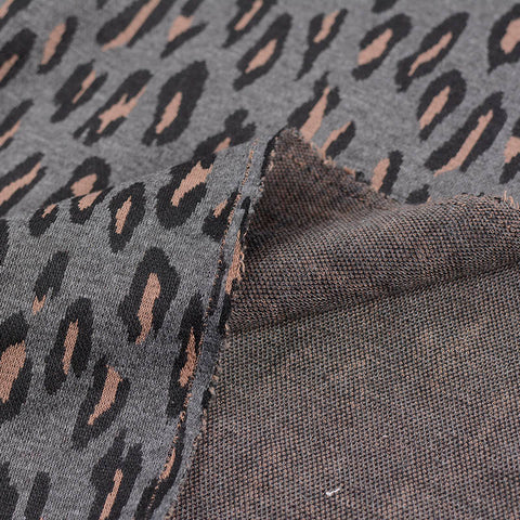 Grey Leopard Jacquard, Polyester, 240 gsm, 170 cm, ref EF-10454