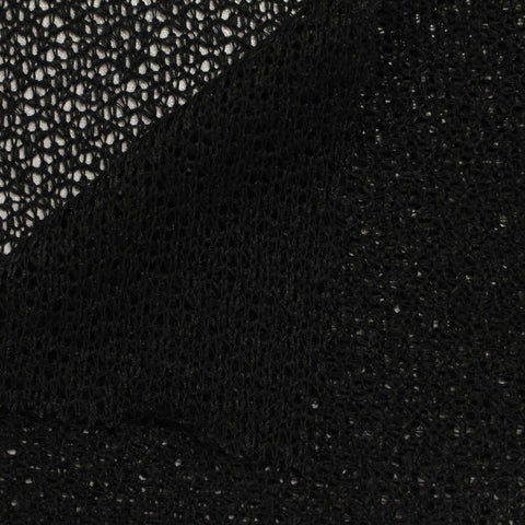 Polyester Viscose Chunky Knit Fabric, 116 gsm, 165 cm — Black