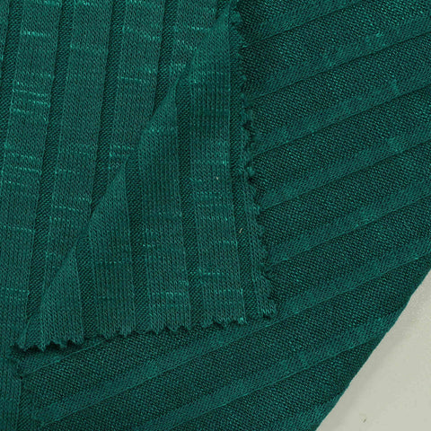 Viscose Polyester Stretch Rib Knit Fabric, 220 gsm — Green, ref EF-205512