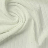 White Textured-Stripe Rib Knit, Spandex — photo 3