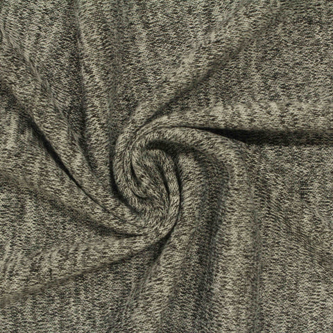 Heathered Grey Marl Chunky Knit, Polyester, 230 gsm, 160 cm