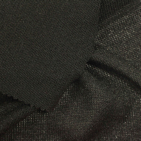 Dark Grey Marl Rib Knit, Polyester, 175 gsm