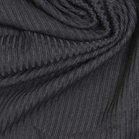 Light Grey Vertical-Pinstripe Rib Knit, Polyester