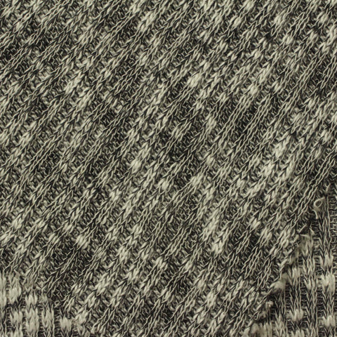 Black Marl Rib Knit, Viscose-Poly, 245 gsm