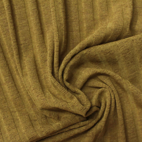 Polyester Stretch Rib Knit Fabric, 145 gsm, 160 cm — Khaki
